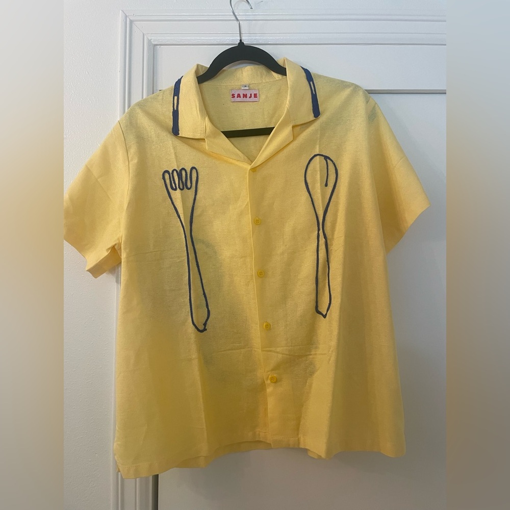 Sanje Embroidered Button Up Top